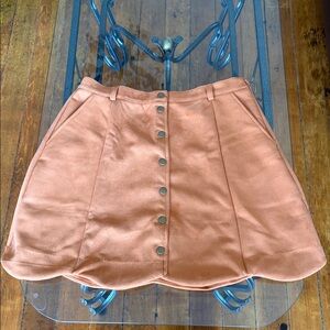 Cupshe Tan Button-Up Mini Skirt